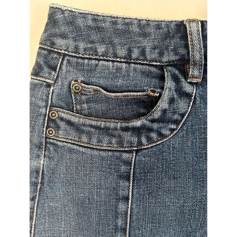 Talbots Womens Blue Denim A-Line‎ Skirt Stretch Medium Wash Knee Length Size 4 - Picture 3 of 7